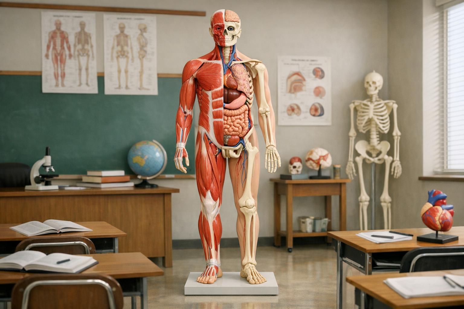 Pełnopostaciowy model anatomiczny człowieka w klasie