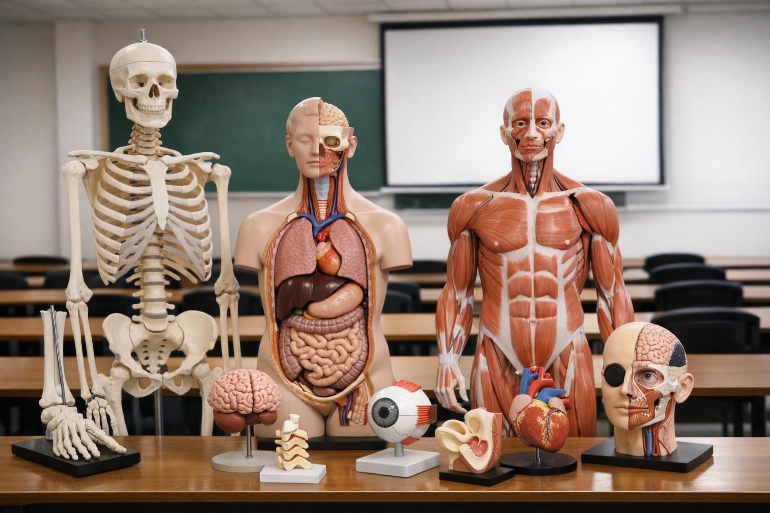 fotografia modeli anatomicznych w sali wykładowej